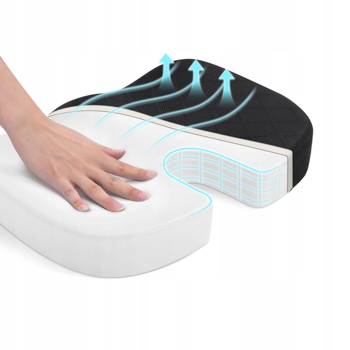 Ортопедична подушка для сидіння з ефектом пам'яті (Memory Foam), ергономічна