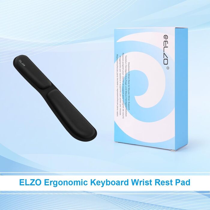 Підставка для зап'ястя ELZO для клавіатури з Memory Foam – ергономічна підтримка, проти болю в зап'ясті, для ПК та ноутбука