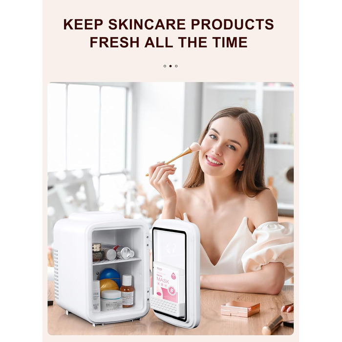 Reemix 4L Mini Fridge - Portable Cooler & Warmer for Beauty, Drinks & Snacks