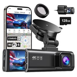Автомобільний відеореєстратор REDTIGER F7NP 4K Starvis 2 з CPL-фільтром, GPS, Wi-Fi та картою пам'яті