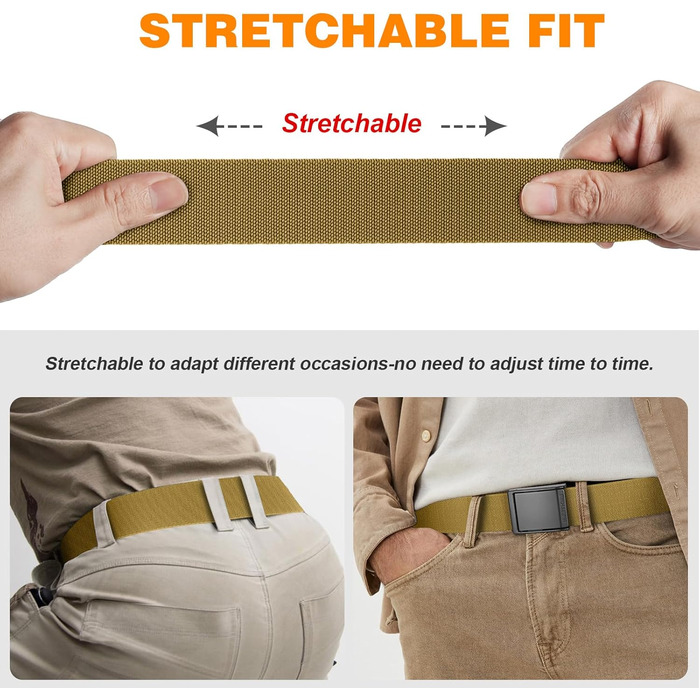 Тактичний пояс чоловічий BESTKEE, 3.8 см, регульований, нейлон, металева блискавка, розмір M (91-105 см)