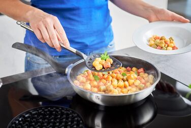RÖSLE Frying Pan Set Basic Line Ø 20 cm, 24 cm with ProPlex non-stick coating, 18/10 stainless steel, silver/black (Ø 24 cm)