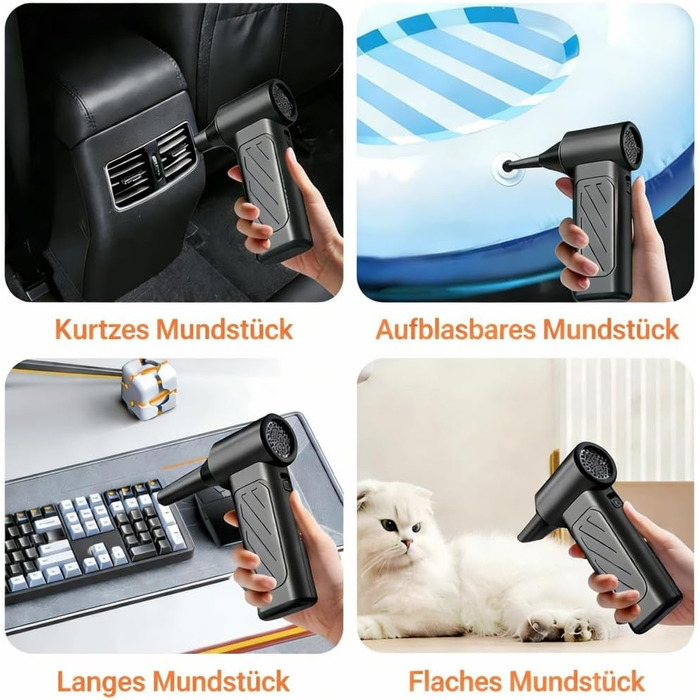 Електричний пилосос для прибирання повітрям, 180000 об/хв, акумулятор 8000mAh, 4 швидкості, для ПК, клавіатури, авто, вулиці (ABS-2)