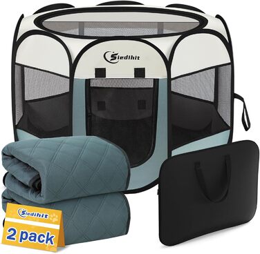 Клітка-загон для собак, Pop-Up, сіра, 73,7x73,7x43,2 см, з 2 змінними пелюшками, для цуценят, котів та дрібних тварин