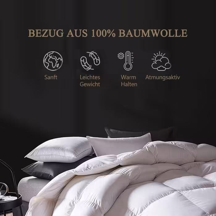 Літня ковдра DWR 220x240 см, легка пухова та пір’яна ковдра з 100% бавовни, дихаюча, стьобана, сертифікат Öko-Tex, біла, King Size