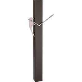 TFA Dostmann Analog Pendulum Clock Picus, 60.3062.51, chrome woodpecker, modern design wall clock, rose gold, (L) 246 x (W) 75 x (H) 653 mm (Dark Brown)