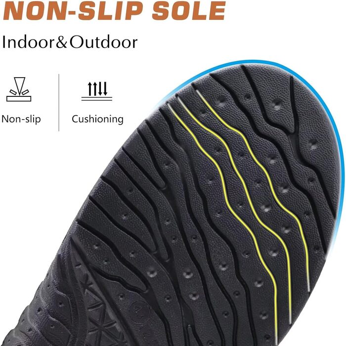 Чоловічі тапочки KuaiLu з піною пам'яті, зручні, ручної роботи, з мікрозамшею, з підтримкою склепіння стопи, з підкладкою з штучного хутра, гумова підошва, для дому та вулиці (48 EU, Чорний)