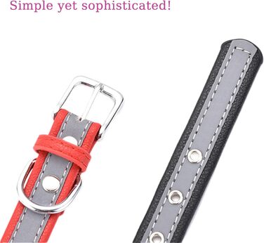 Yonsbox Персоналізоване світловідбиваче відбиваче для собак та котів - Легкий, міцний, з гравіюванням, тихим ID-брелоком та світловідбиваючою ниткою - 6 розмірів (XS–XXL) Чорний M: 29-38 см (підходить для 6-10 кг)