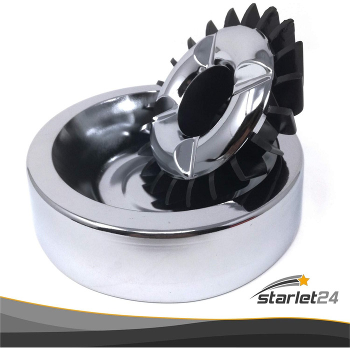 Starlet24 Glutton Ashtray for Outdoors, Windproof Ashtray Metal Ascher Ashtray Stable Round Flat (5x Silver)