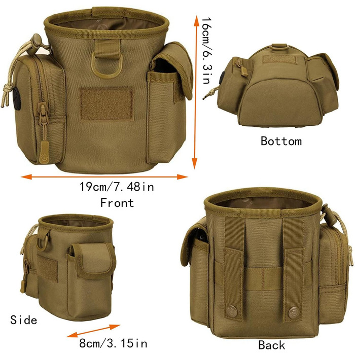 Сумка-мішечок з шнурком для дресирування собак, для полювання, Airsoft, як навчальна сумка для цуценят, ласощів, іграшок для тварин (хакі)