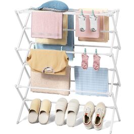 Сушарка для білизни KINGBOARD компактна складана, 6 рівнів, біла - для ванної, балкона