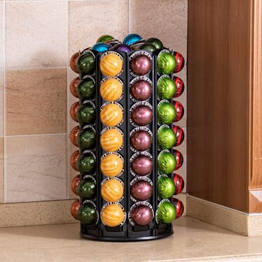 Підставка для капсул Nespresso та кавових падів Vertuo, карусель на 100+ капсул, чорна