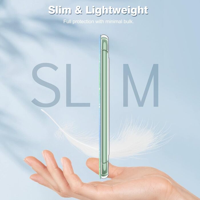 Чохол Fintie для Kindle 6 (11-го покоління) 2024/2022, прозомий, м'який TPU з авто-сном/пробудженням, для Kindle Basic 2024, Agavengrün (блискучий зелено-блакитний)