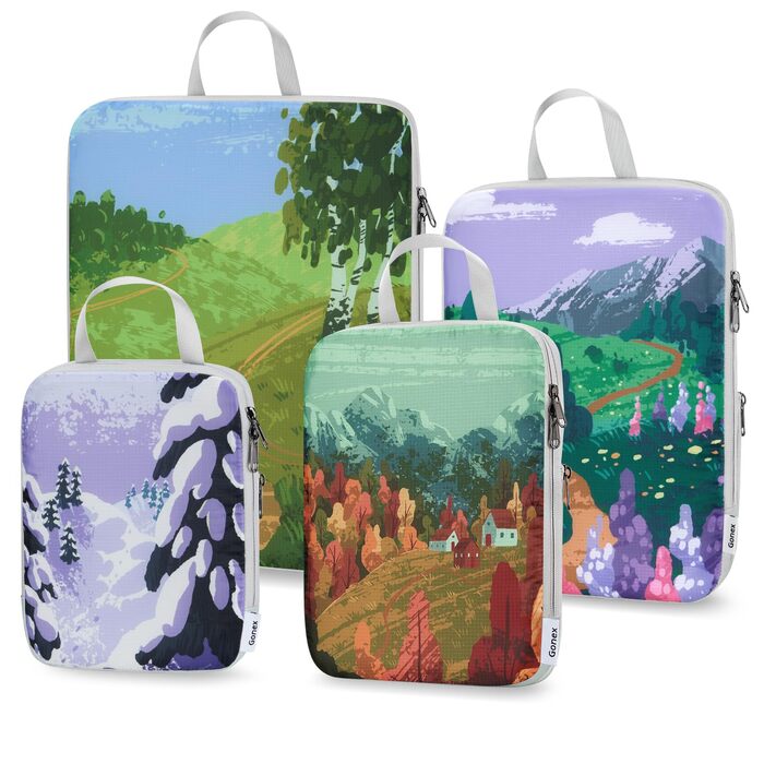 Органайзери для валізи Gonex 4 шт. - Набір кубиків для пакування, колір помаранчевий