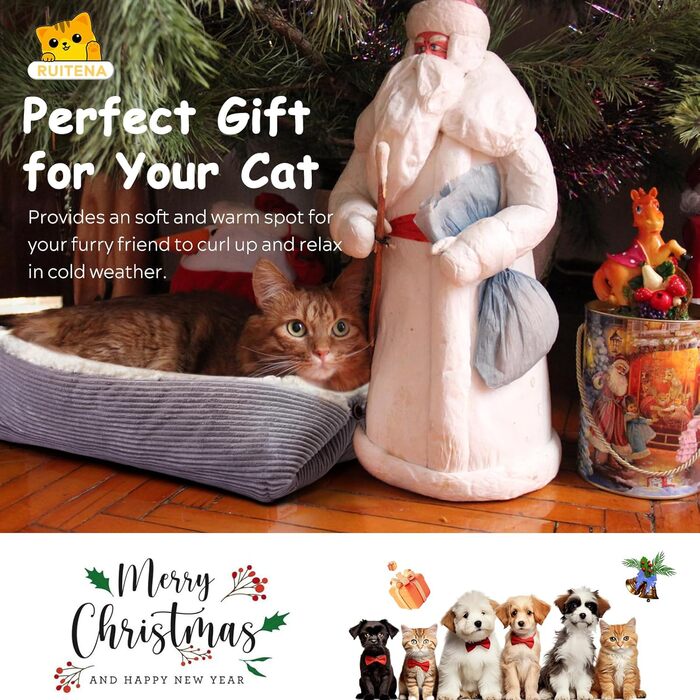 Самогріючі котячі ліжка для дому, 2-в-1, трансформовані ліжка для котів та маленьких собак, миються, складаються, килимок для собак/котів Pubby