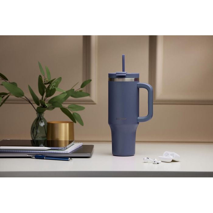 Contigo Streeterville Thermos Flask 1200 ml with Handle and Straw | Insulated Stainless Steel Thermos Drink Bottle with Lid | Keeps Drinks Cold for 29 Hours | Travel Mug | Thermobecher | BPA-Free (Indigo)