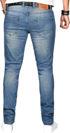 Чоловічі джинси Alessando Salvarini Slim Fit Denim Stretch блакитні Washed (32W/36L)