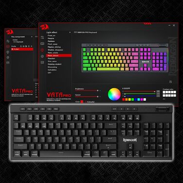 Redragon K580 PRO - Бездротова ігрова механічна клавіатура RGB з 104 клавішами, Hot-Swap, макро-запис та лінійними червоними перемикачами