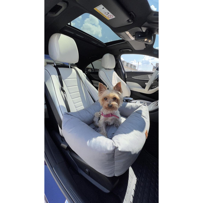 Автокрісло для собак, переноска для тварин у автомобіль, 56x51x20 см (Сірий)