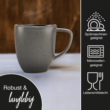 Набір келихів для кави Moritz & Moritz ORGANIC 6 шт. - бежеві келихи з каменю з унікальним градієнтом кольору, придатні для миття в посудомийній машині