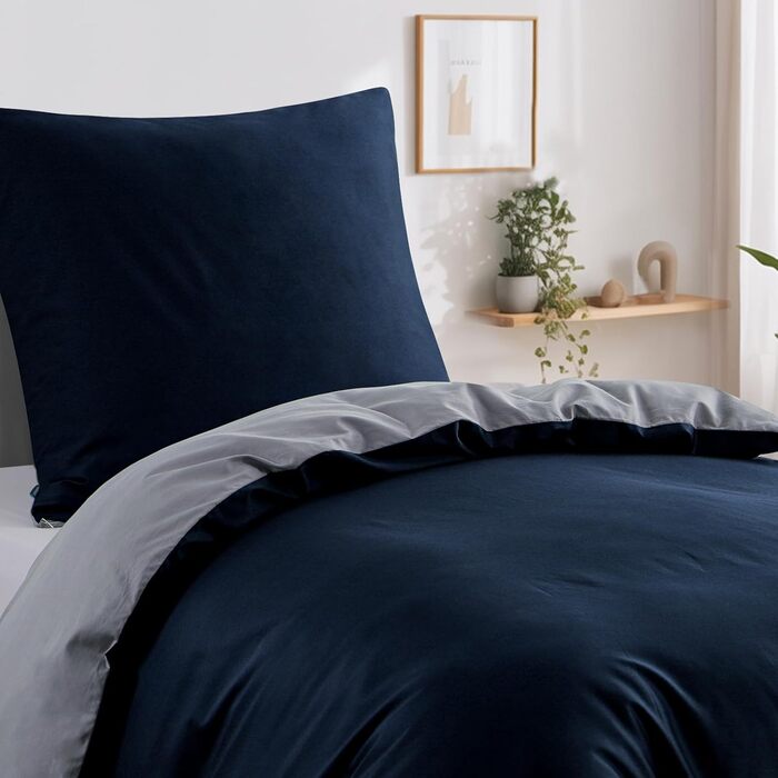 Комплект постільної білизни RUIKASI з бавовни 4-х частинний (сірий, антрацит, світло-сірий, темно-синій)