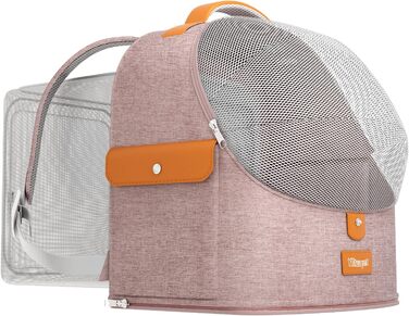 Розширюваний рюкзак для кота - рюкзак-переноска для тварин з дихаючим 4D-сіткою, для собак та котів до 12 кг (Рожевий)