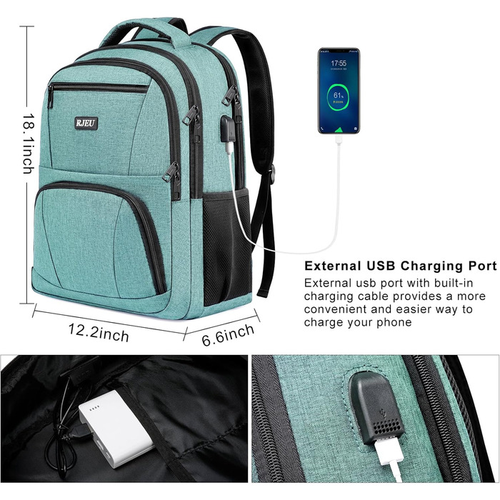 Рюкзак RJEU для дівчат та підлітків, шкільний рюкзак з відділенням для ноутбука 15,6 дюймів, A71-edel