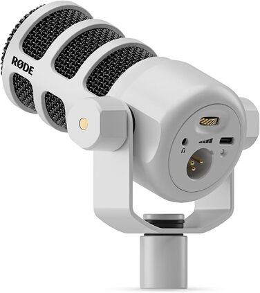 Rode PodMic USB/XLR Динамічний мікрофон для подкастів, білий + стійка keepdrum MS032