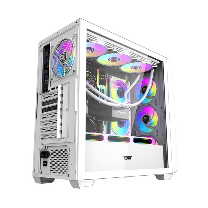 Корпус для комп'ютера darkFlash DS900WD Midi Tower (білий, ATX, загартоване скло, gaming)