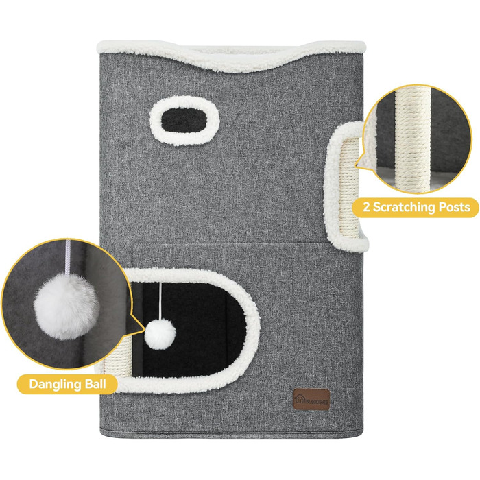 Кігтеточка-будиночок для котів, велика, з інтегрованою кігтедрапальною поверхнею для дому