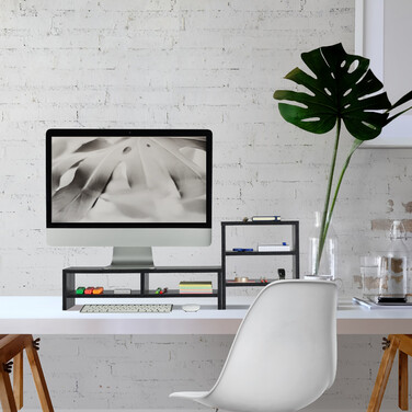 Relaxdays Monitor Stand with Shelves