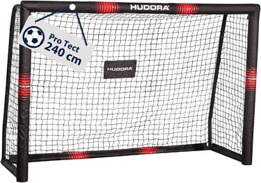Ворота для футболу HUDORA Pro Tect - великі, з сіткою та захистом від ударів, 240x160 см