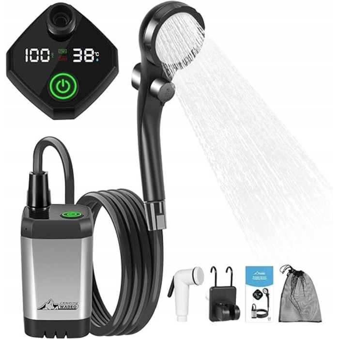 Покращений портативний душ WADEO, кемпінговий душ зі складаним дизайном