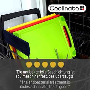 Набір кухонних дощок Coolinato з пластику сірого кольору (3 шт.) S/M/L – антибактеріальні, з жолобом для соку, неслизькі кути та ручки. 3 розміри для гігієнічного розділення. Набори кухонних дощок Coolinato сірого кольору (3 шт.) розмір S, M та L.