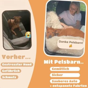 Автокрісло для собак SWZEC Pelzbarn, бежеве, розмір M (72x60 см)