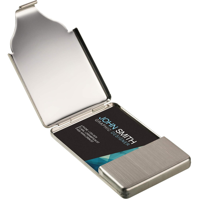 Металеве табакерка для сигарет: компактний, плоский, з дзеркалом. Для жінок та чоловіків. Містить до 7 сигарет. Виготовлено з нержавіючої сталі.