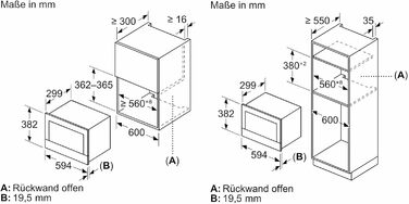 Вбудована мікрохвильова піч Bosch BFL524MS0 Serie 8, чорна, 60 см, 800 Вт