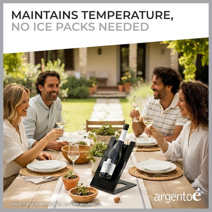 Охолоджувач для вина Argentoè Gelette, чорний