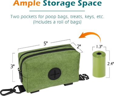 Диспенсер для собачих відходів PetBonus з водонепроникним кейсом та ласощами, зелений (15 відходів)