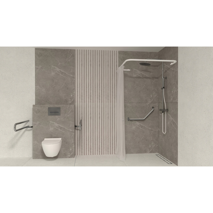 Кутовий штанга для душу Sasko 100-100 x 25 мм, чорна