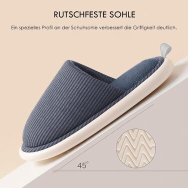 Легкі та безшумні домашні тапочки для жінок та чоловіків, протиковзкі, для зими, в приміщенні та на вулиці, 36-43 EU (37/38 EU, блакитні)