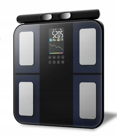 Аналітичні ваги для ванної кімнати, 8 електродів, білі — Визначення складу тіла, Bluetooth, Додаток, до 180 кг