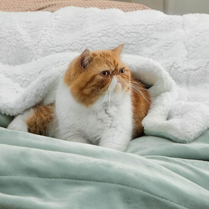 BEDSURE Плед Sherpa, теплий, плюшевий, 150x200 см, сірий. Плед на диван, ковдра, подарунок для жінок. BEDSURE