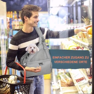 Сумка-переноска для собак до 3 кг, сіра. Зручна переноска для цуценят та маленьких собак з регульованим ременем, м'якою підкладкою та вентильованою сіткою. Легко миється.