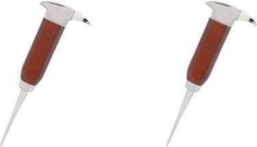 TOPINCN 2 Pack 6.7 Inch Stainless Steel Ice Pick, Premium Wood Handle, Fast Ice Chopper for Bar Bartender Camping Picnics