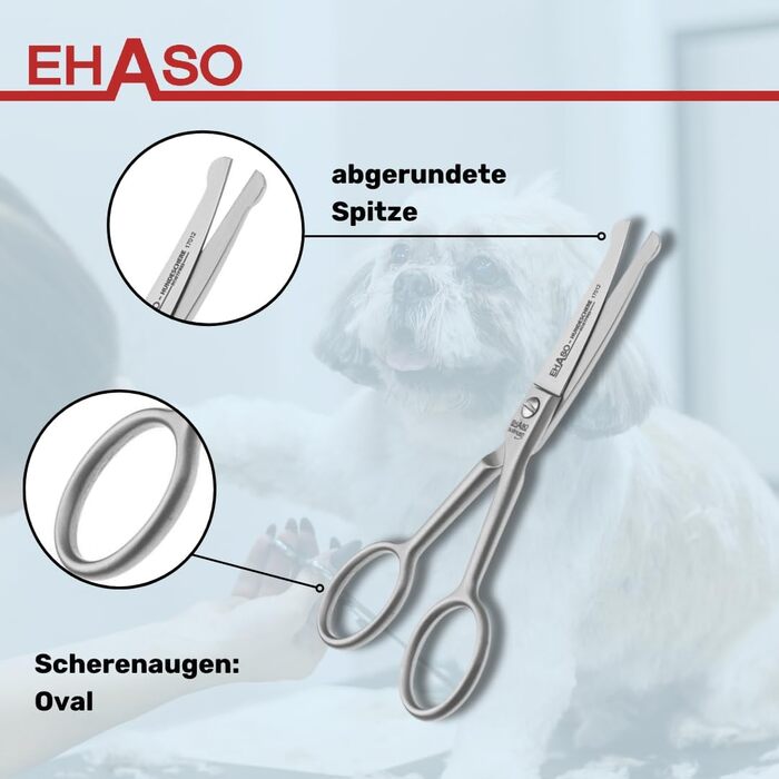 Преміум ножиці для грумінгу собак EHASO 12 см, вигнуті | Ножиці для грумінгу, вигнуті, точні | Для всіх порід собак