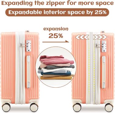 Набір валіз Joyway: велика валіза з ABS-пластику, 4 колеса, TSA-замок, сумка для ручної поклажі та кульбага (Рожевий)