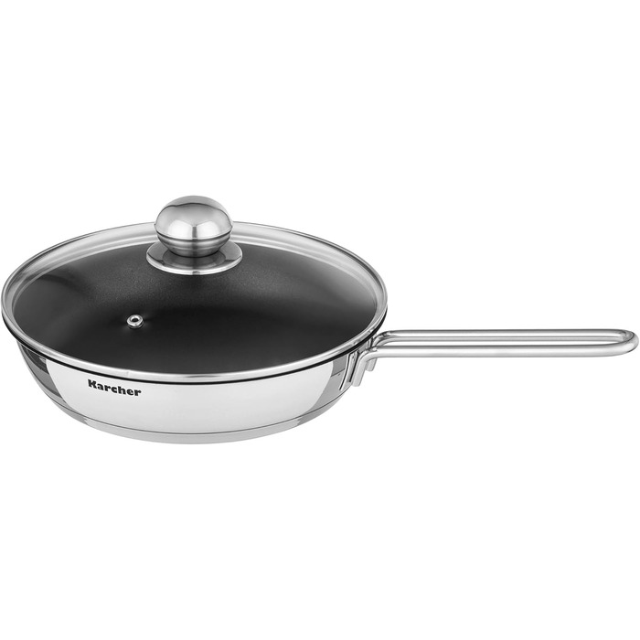 Karcher 14-Piece Stainless Steel Cookware Set with Glass Lids - Induction Compatible