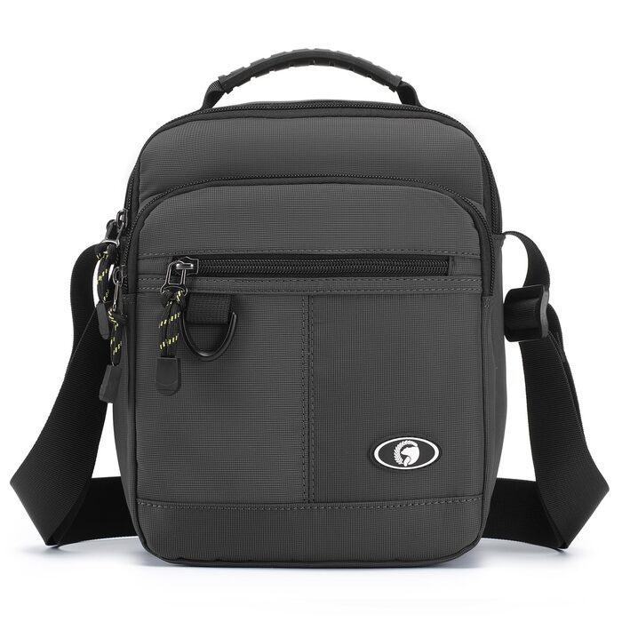 Чоловіча сумка через плече Bagzy, велика сумка-рюкзак, сумка для планшета, сіра (579grey)