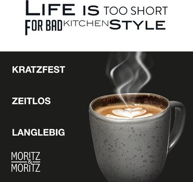 Набір келихів для кави Moritz & Moritz ORGANIC 6 шт. - бежеві келихи з каменю з унікальним градієнтом кольору, придатні для миття в посудомийній машині